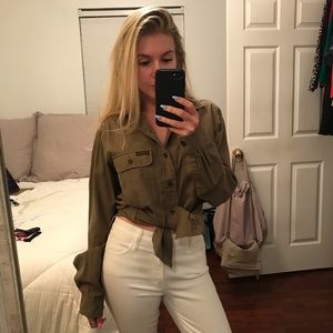 Polo Ralph Lauren Oversized Shirt Safari Crop
